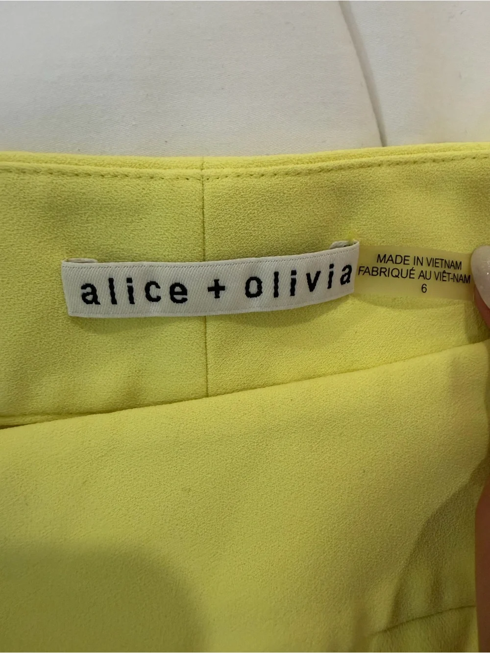 Alice + Olivia Yellow High Waist Wide Leg Trousers Pants Size 6